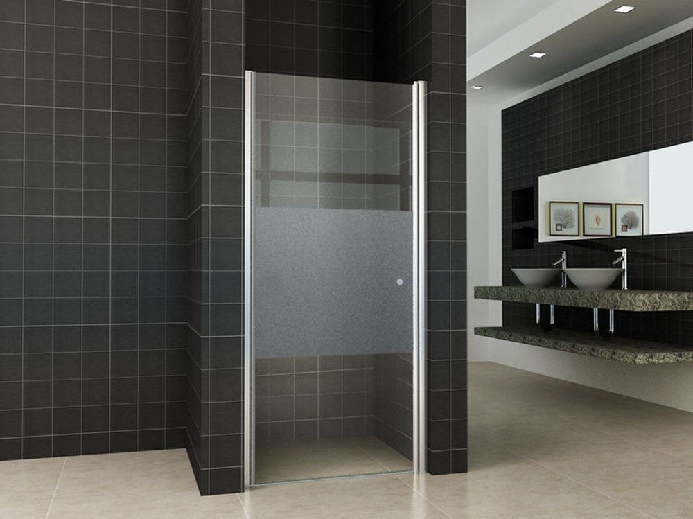 Product nisdeur -L- met profiel 700×2000 8mm NANO ged.matglas