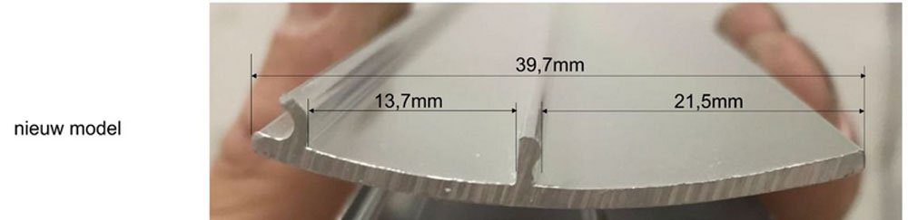 Product aluminium afdekstrip 200cm wandprofiel type 3