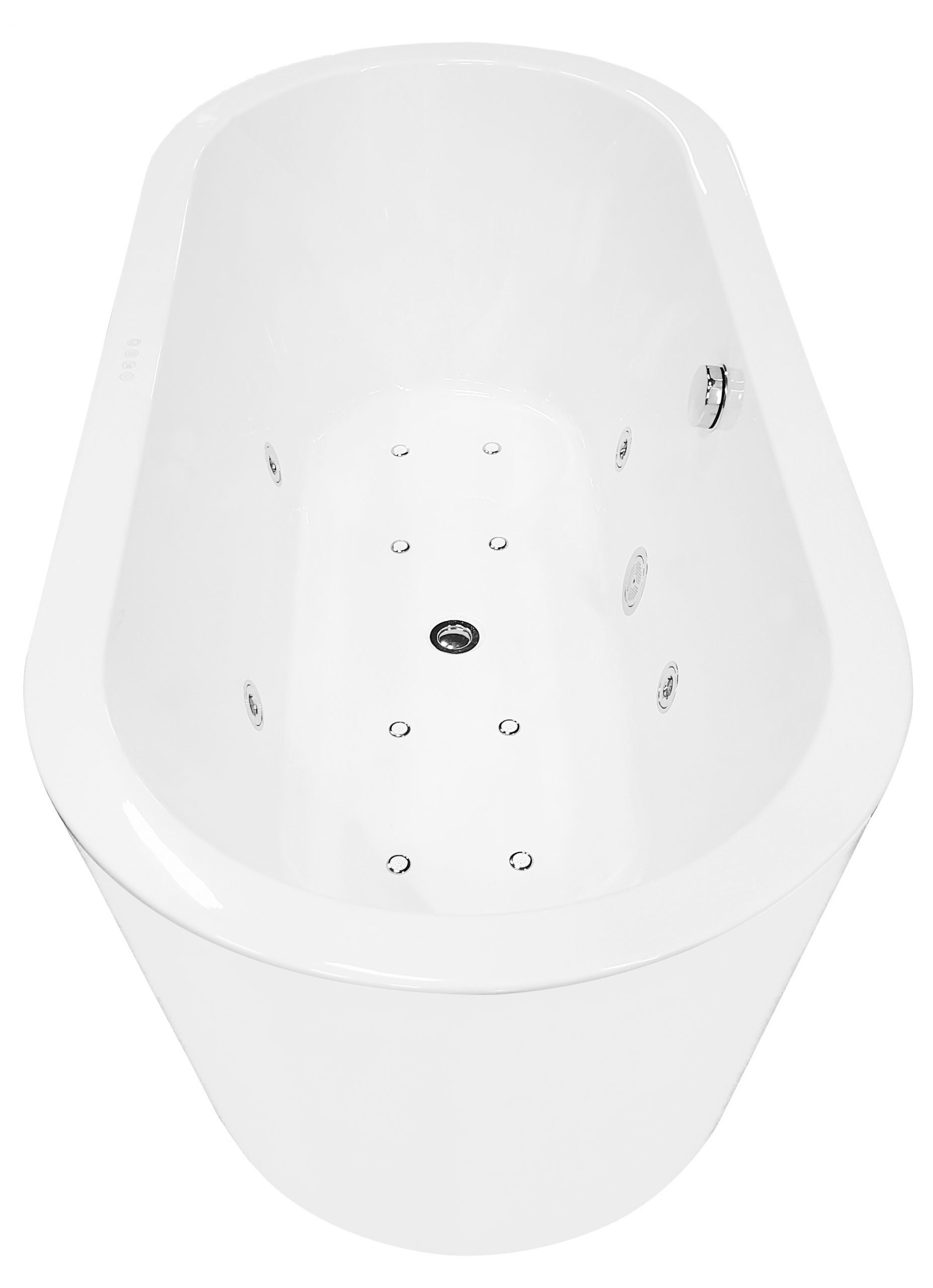 Product Wiesbaden – Libero vrijstaand whirlpool bad met waste -170×80 cm – acryl – glans wit/chroom