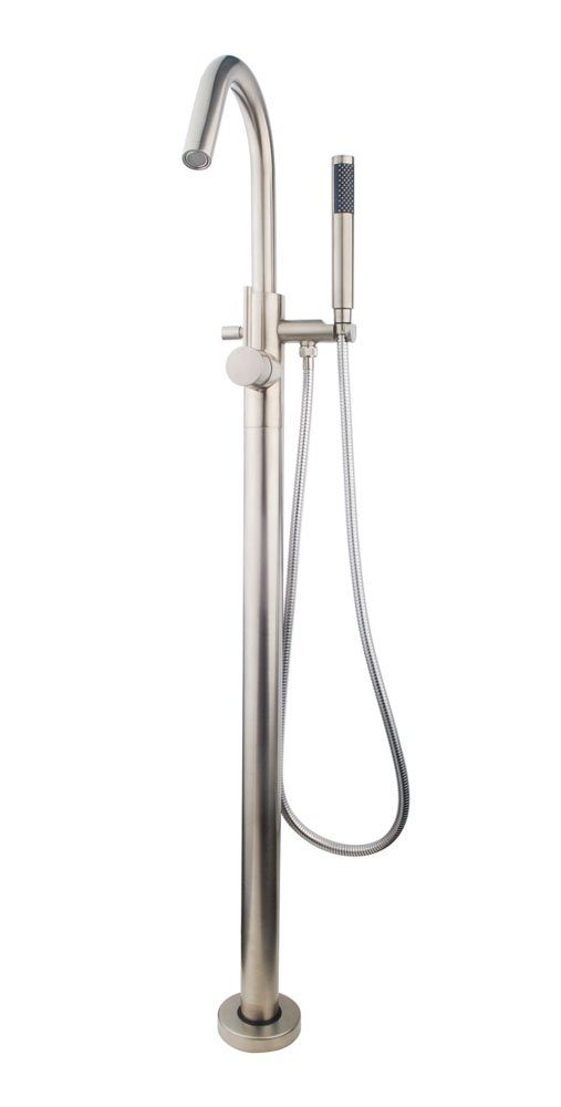 Product Caral vrijstaande badmengkraan compleet geborsteld staal