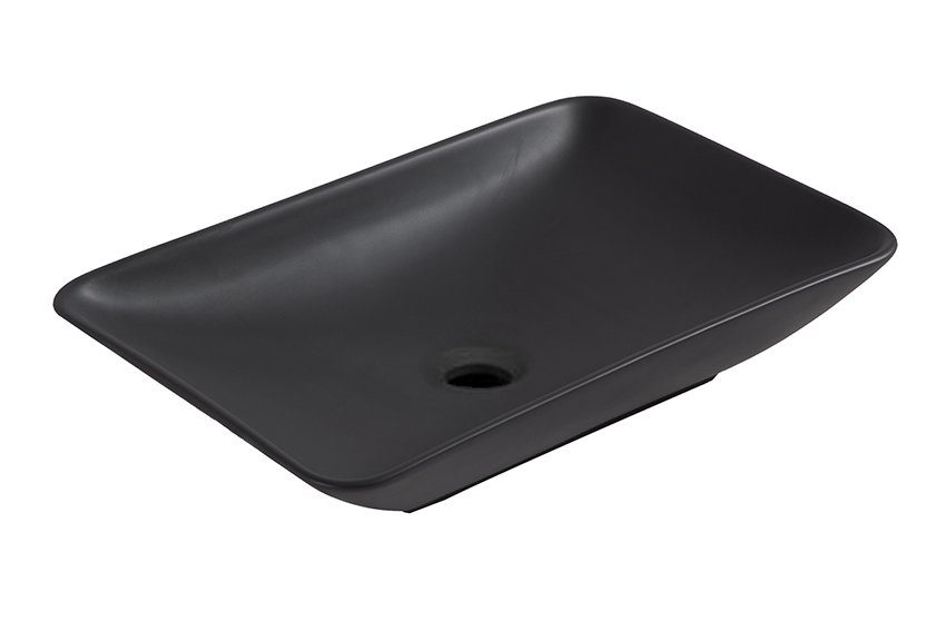 Product Wiesbaden – Karé waskom – Rechthoekig – 58x36x11,5 cm – Keramiek – Mat zwart