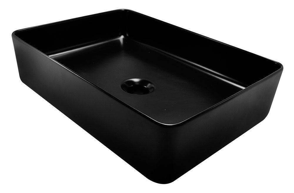Product Wiesbaden – Link waskom -Rechthoekig – 35x50x12 cm – Keramiek – Mat zwart