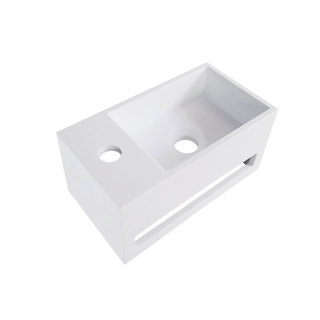 Product Wiesbaden Julia fontein links Solid surface 35 x 20 x 16 cm mat wit