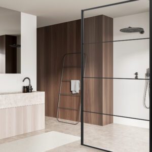 Product Viidako – iives inloopdouche – Mat Zwart – Nano Coating – Veiligheidsglas – 100x200cm