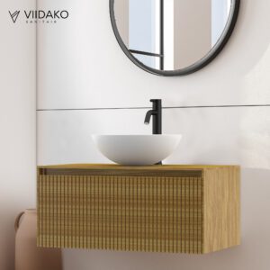 Product Viidako – Signature Design Badkamermeubel 80 cm breed – Pure – Top kwaliteit & perfect passend in uw Japandi badkamer! – Inclusief topblad