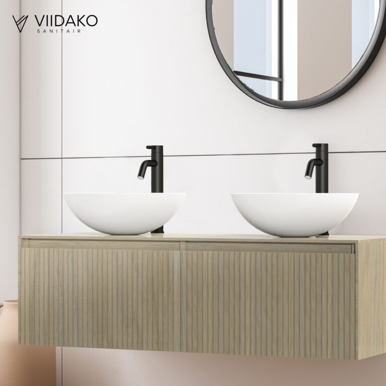 Product Viidako – Signature Design Badkamermeubel 120 cm breed – Cornsilk – Top kwaliteit & perfect passend in uw Japandi badkamer! – Inclusief topblad