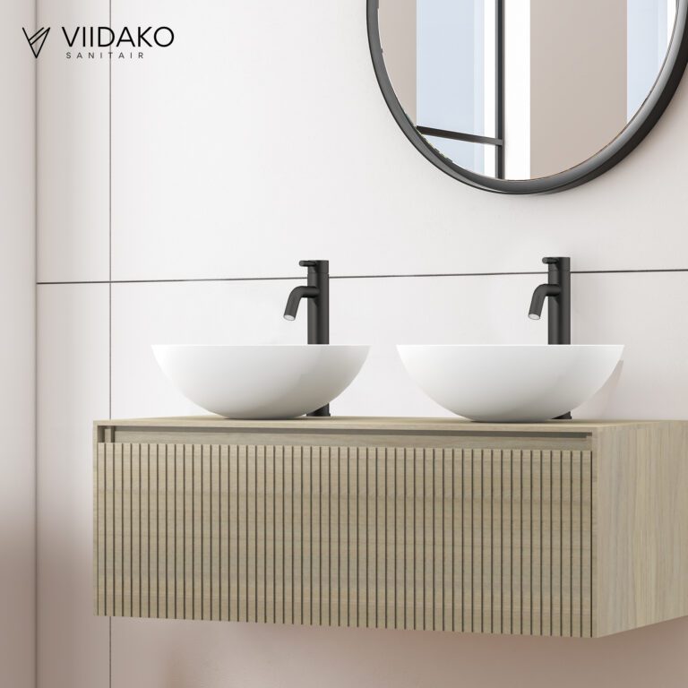 Product Viidako – Signature Design Badkamermeubel 100 cm breed – Cornsilk – Top kwaliteit & perfect passend in uw Japandi badkamer! – Inclusief topblad