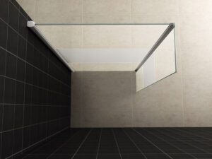 Product Zijpaneel 35 x 200 cm met hoekprofiel voor inloopdouche chroom met 10 mm NANO ged.matglas