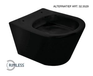 Product Vesta rimless wandcloset 52cm zonder zitt. mat zwart