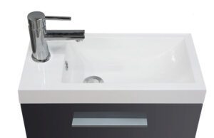 Product Emma fonteinkastje + wastafel 50 x 25 x 50 cm hoogglans grijs