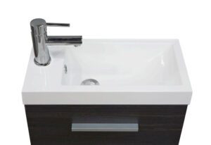 Product Emma fonteinkastje + wastafel 50 x 25 x 50 cm houtnerf grijs