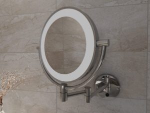 Product wand scheerspiegel met led verlichting chroom