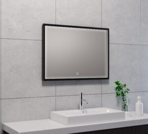 Product Rechthoekige condensvrije LED-spiegel 700×500 mat zwart