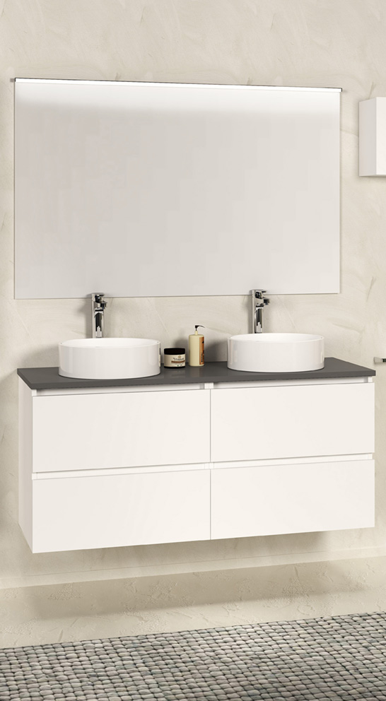 Bologna badmeubel 120cm mat wit + grijs blad, foto 2 van 2