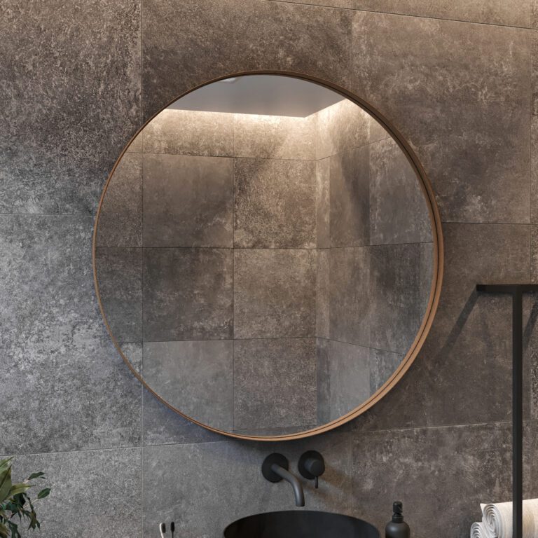 Product Gliss Design – Athene Badkamerspiegel met verlichting – Koper Rose – 90 cm ø