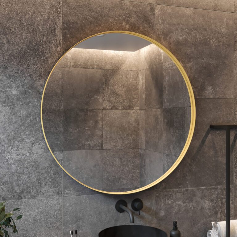 Product Gliss Design – Athene Badkamerspiegel met verlichting – Mat goud