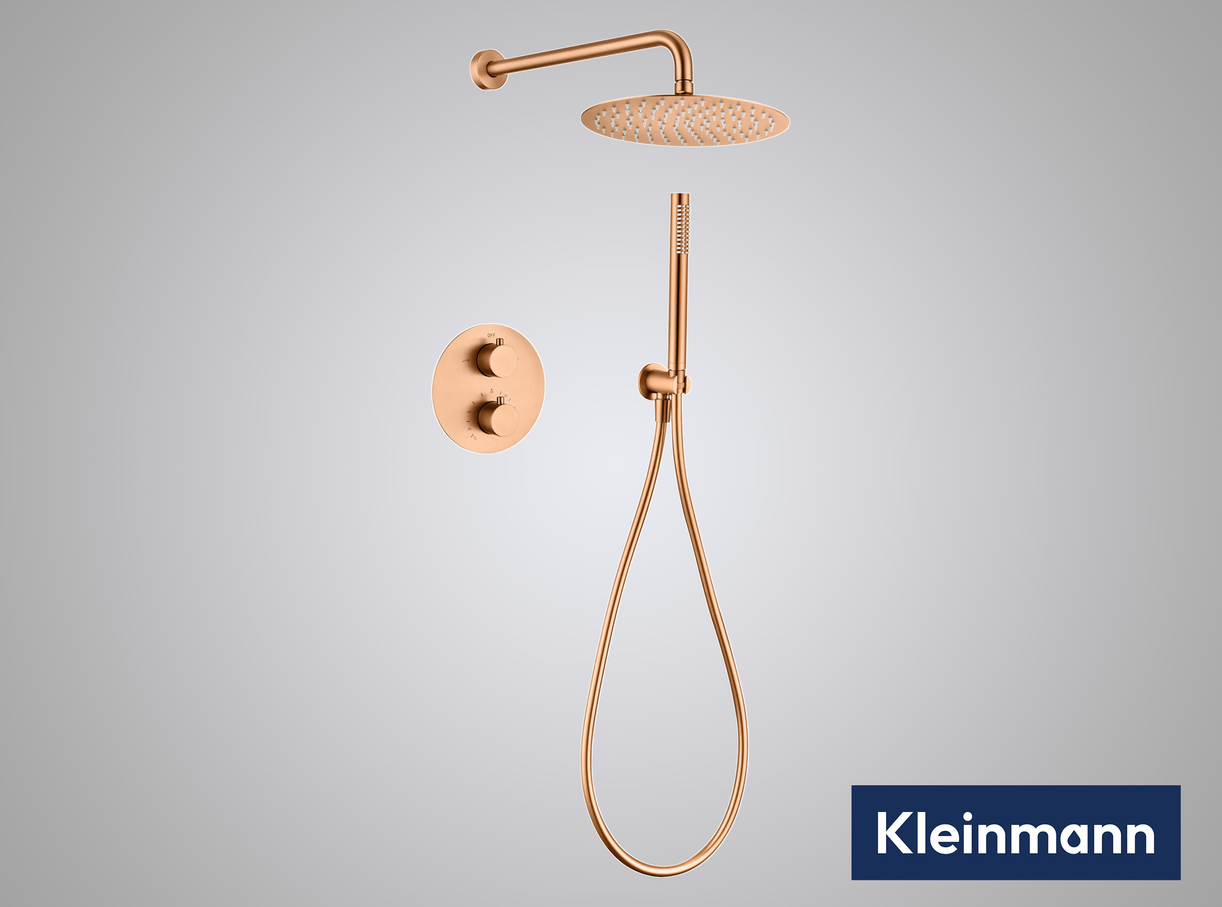 Kleinmann – Inbouw Regendoucheset – Geborsteld Brons – PVD coating – Inclusief Vernet Inbouwdeel