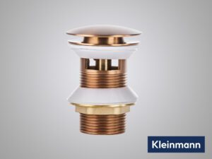 Product Kleinmann – Afvoerplug met overloop – Geborsteld Brons – PVD coating